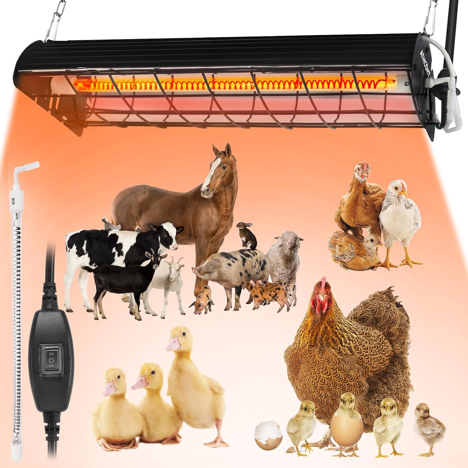 Replacement infrared lamp for horse